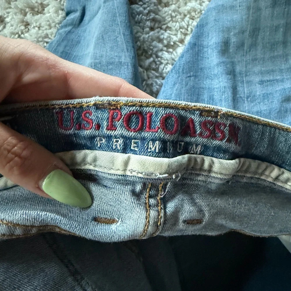 U.S. Polo Assn. Light Blue Boyfriend Distressed Jeans - Picture 6 of 8
